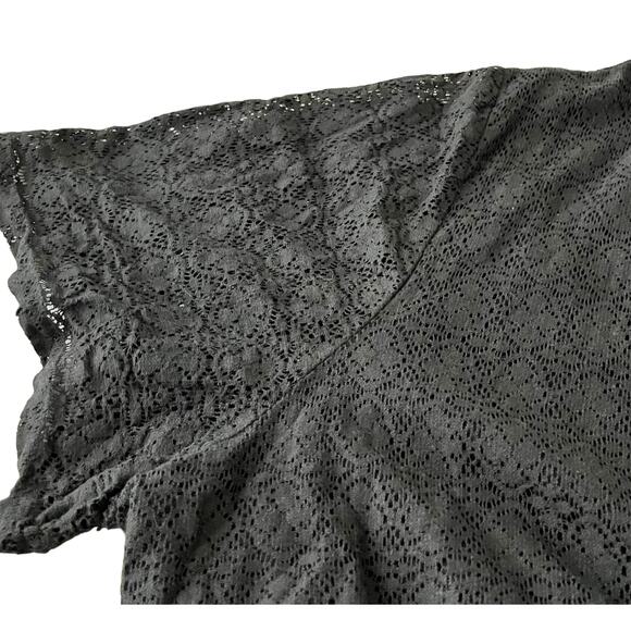 MAGGIE BARNES SHORT SLV MAXI LAYERED DRESS, WOMENS-3X(26/28)-BLACK, LACE, DRESSY - Picture 7 of 10